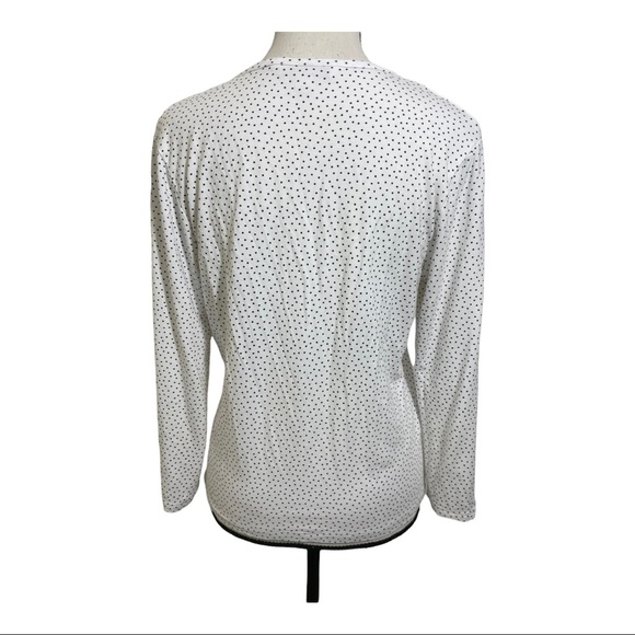 Pendleton womens top polk dots long sleeve white black Rayon size Small.… - Picture 5 of 10